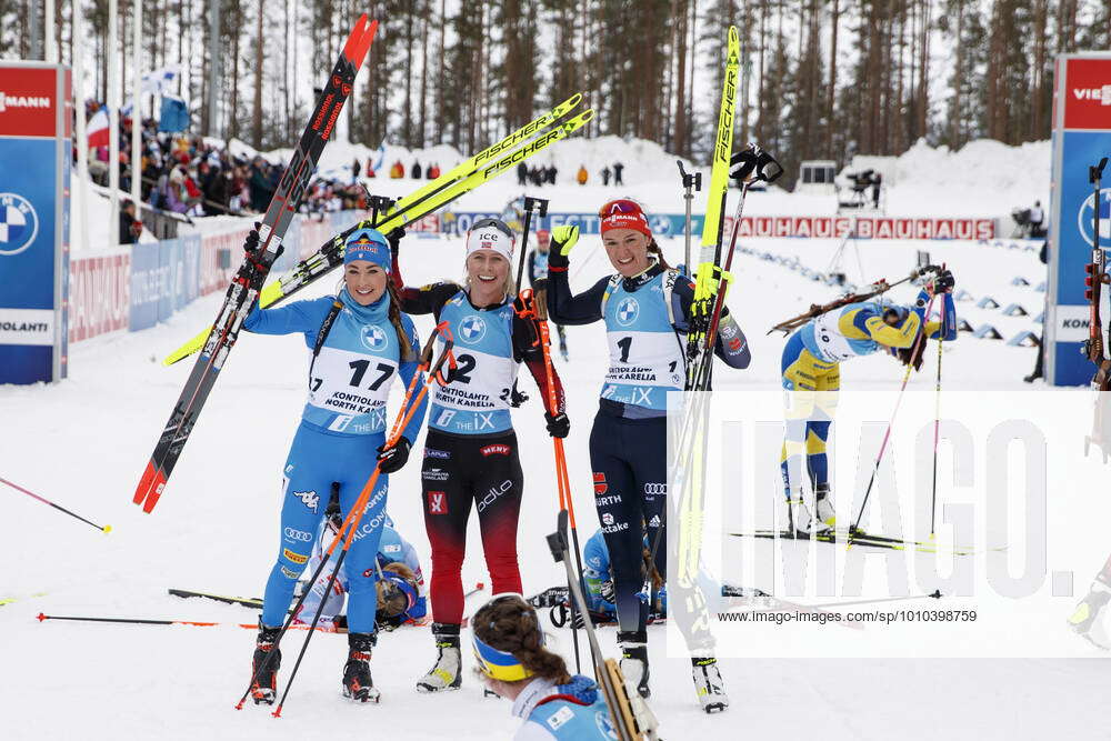 Dorothea Wierer of Italy, Tiril Eckhoff of Norway, Denise Herrmann of ...