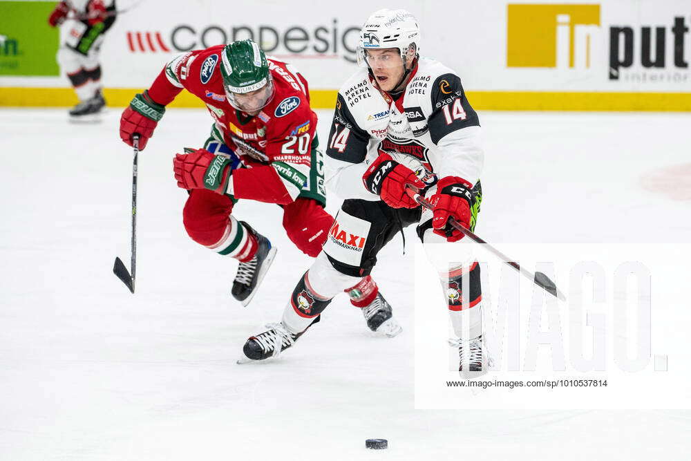 220312 Malmö Redhawks Carl Johan Lerby And Frölundas Joel Lundqvist ...