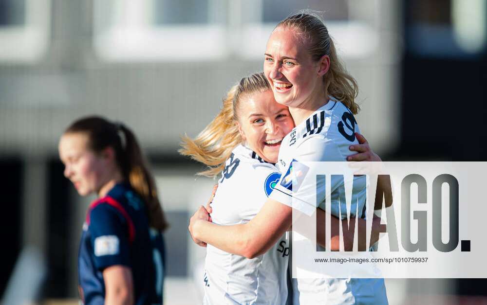220320 Emilie Bragstad of Rosenborg celebrates after scoring the 6-0 ...