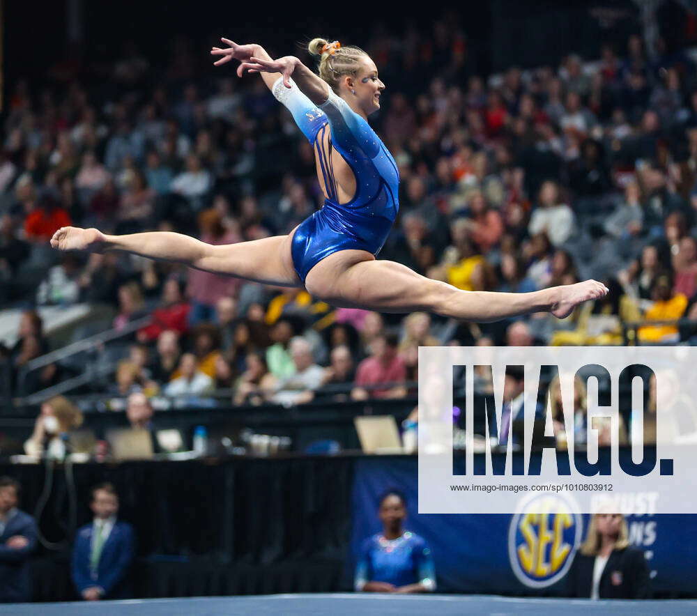 March 19 2022 Florida S Alyssa Baumann Leaps Into The Air During The 2022 Sec Women S Gymnastics 4507