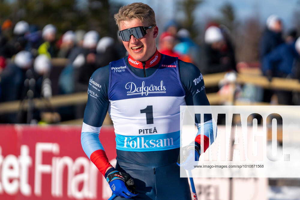 220326 Edvin Anger cheers after the mens sprint final during day 4 of
