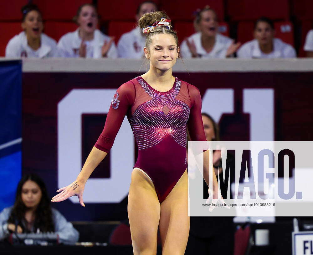 March 31, 2022: Oklahoma s Jordan Bowers smiles after completing a ...