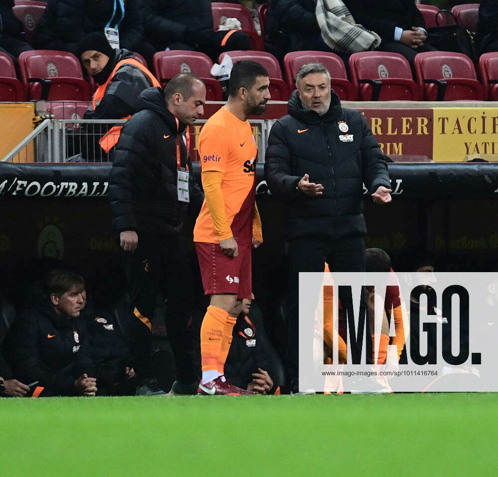 Arda Turan And Coach Domenec Torrent Of Galatasaray During The.