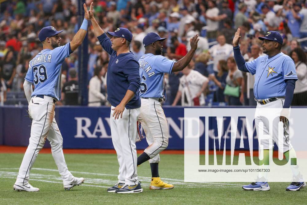 St. Petersburg, FL. USA; Tampa Bay Rays center fielder Kevin