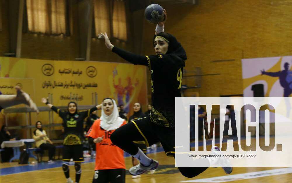 Iranian Women s Handball League Final Sepahan F.C womens players lift the  trophy at the award
