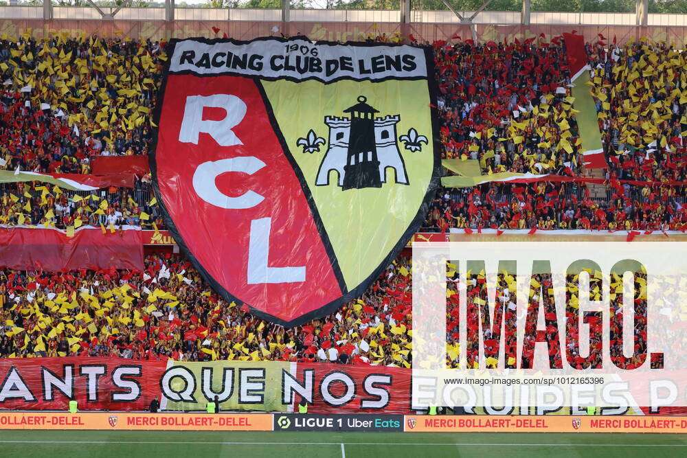 Tifo RC Lens blason during the match between RC Lens and AS Monaco FOOTBALL  : RC Lens
