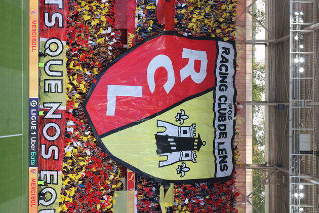 Tifo RC Lens blason during the match between RC Lens and AS Monaco FOOTBALL  : RC Lens