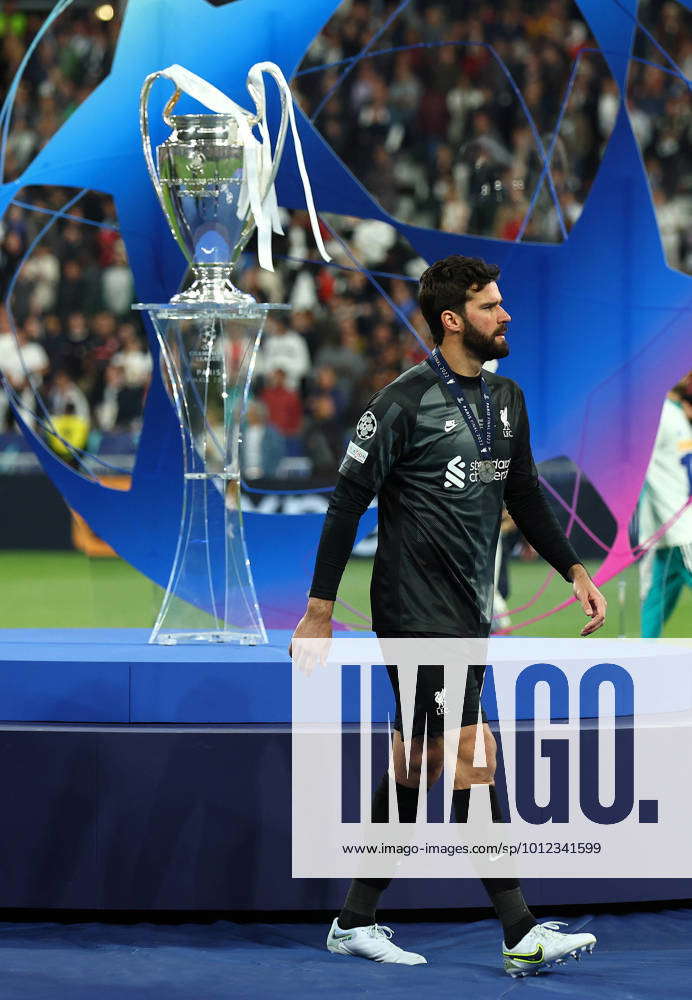 Paris France Th May Alisson Becker Of Liverpool Walks Past The Trophy During The UEFA