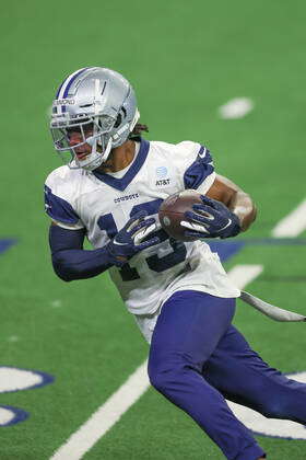 FRISCO, TX - JUNE 02: Dallas Cowboys wide receiver Dontario Drummond (19)  makes a catch during the