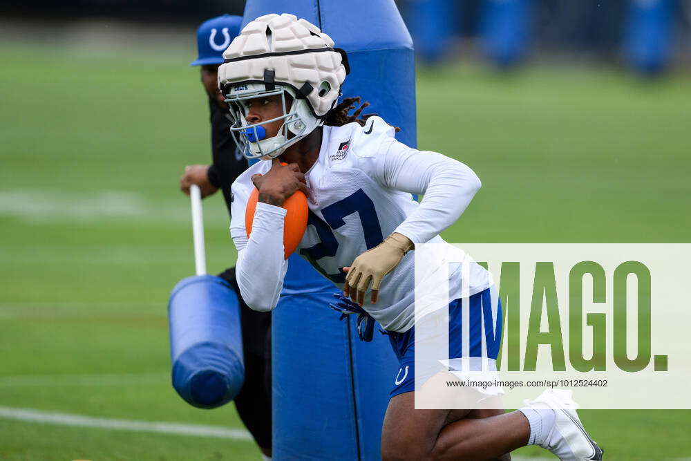 Indianapolis Colts running back D'vonte Price runs on the field