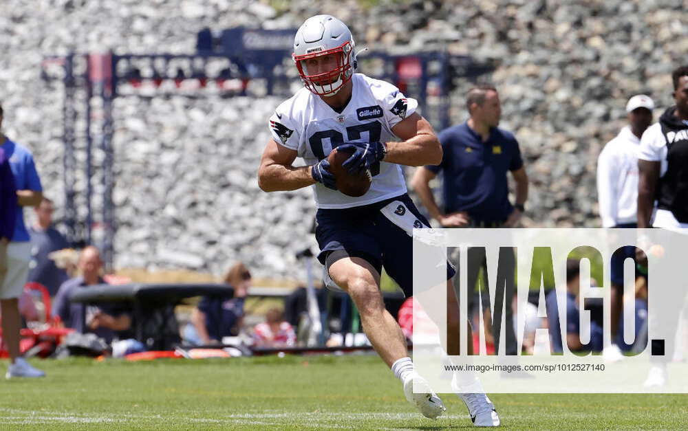 FOXBOROUGH, MA - JULY 28: New England Patriots tight end Matt Sokol (87)  during New England Patriots