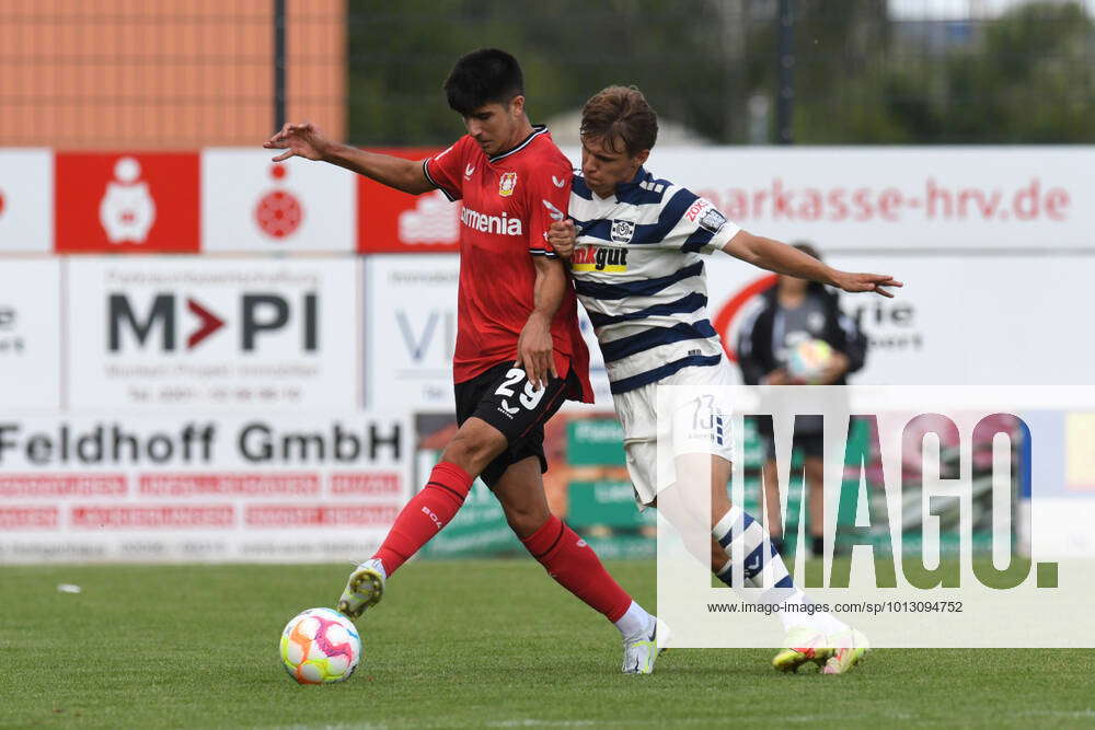 Zidan Sertdemir Bayer 04 Leverkusen In Duel With Julian Hettwer MSV ...