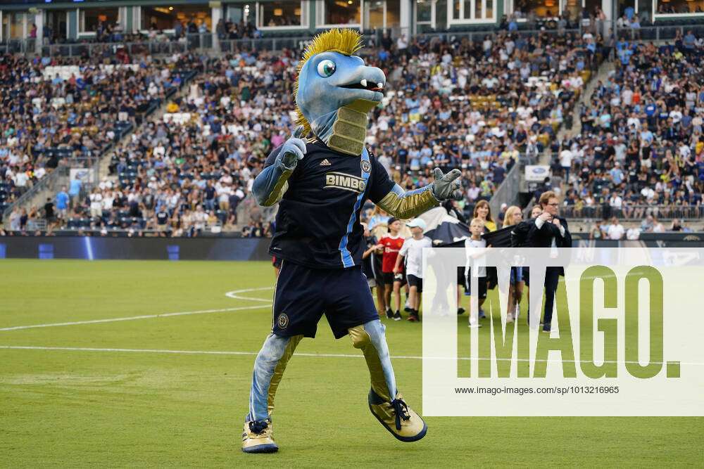 CHESTER, PA - JULY 16: Phang, the Philadelphia Union mascot, performs prior  to the Major League
