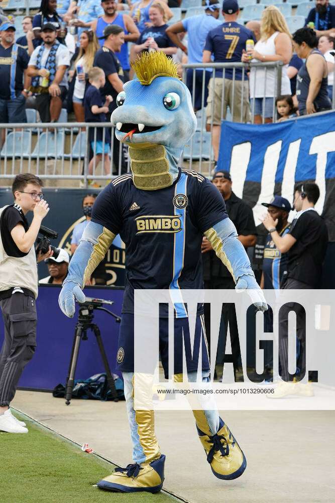 CHESTER, PA - JULY 16: Phang, the Philadelphia Union Mascot performs prior  to the first half of