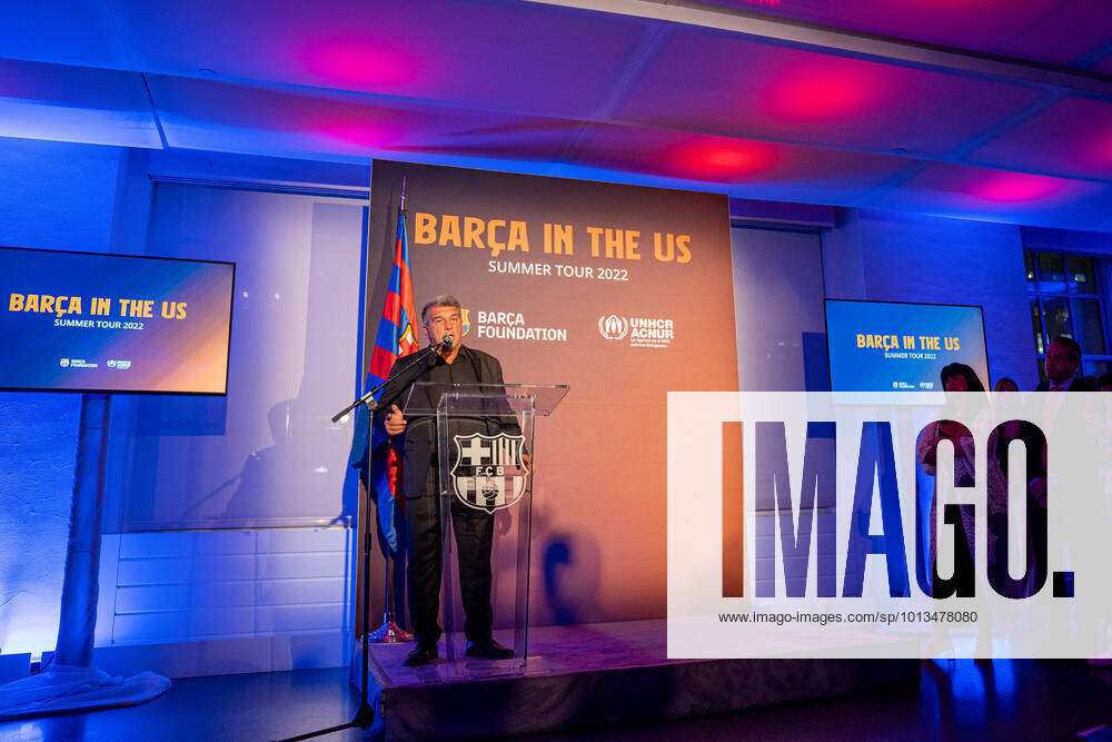 The President of FC Barcelona, Barca Joan Laporta participates in the ...