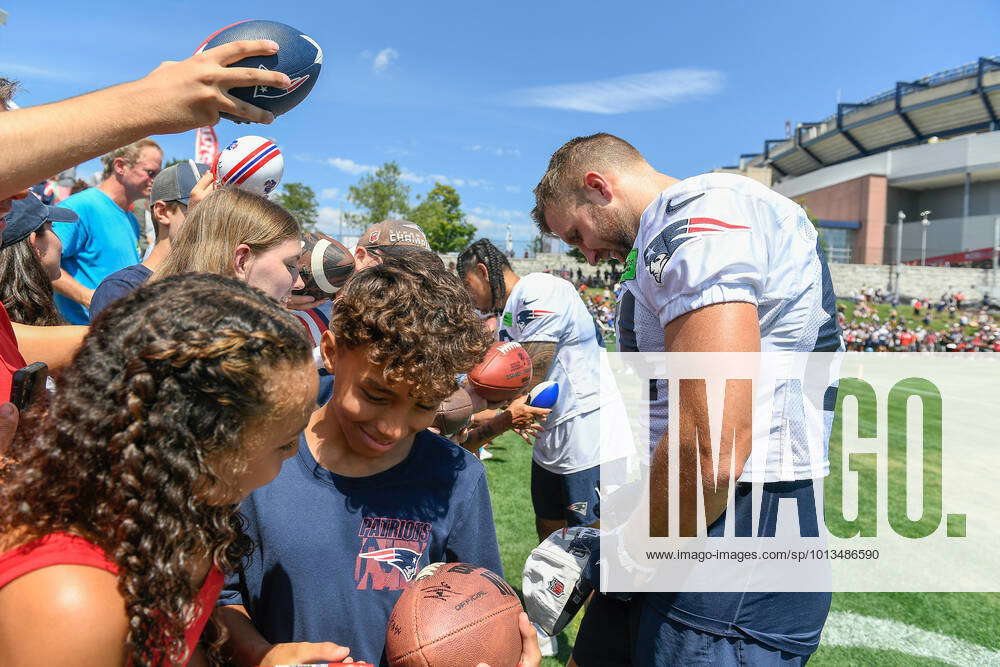 FOXBOROUGH, MA - JULY 28: New England Patriots tight end Matt Sokol (87)  during New England Patriots