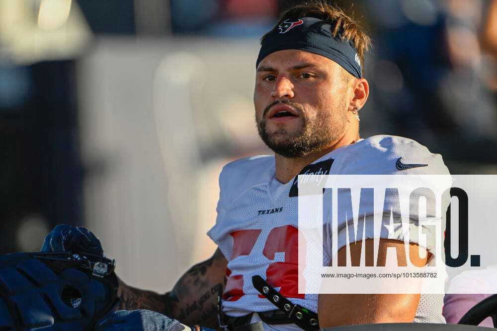 Houston Texans linebacker Blake Cashman (53) looks to defend