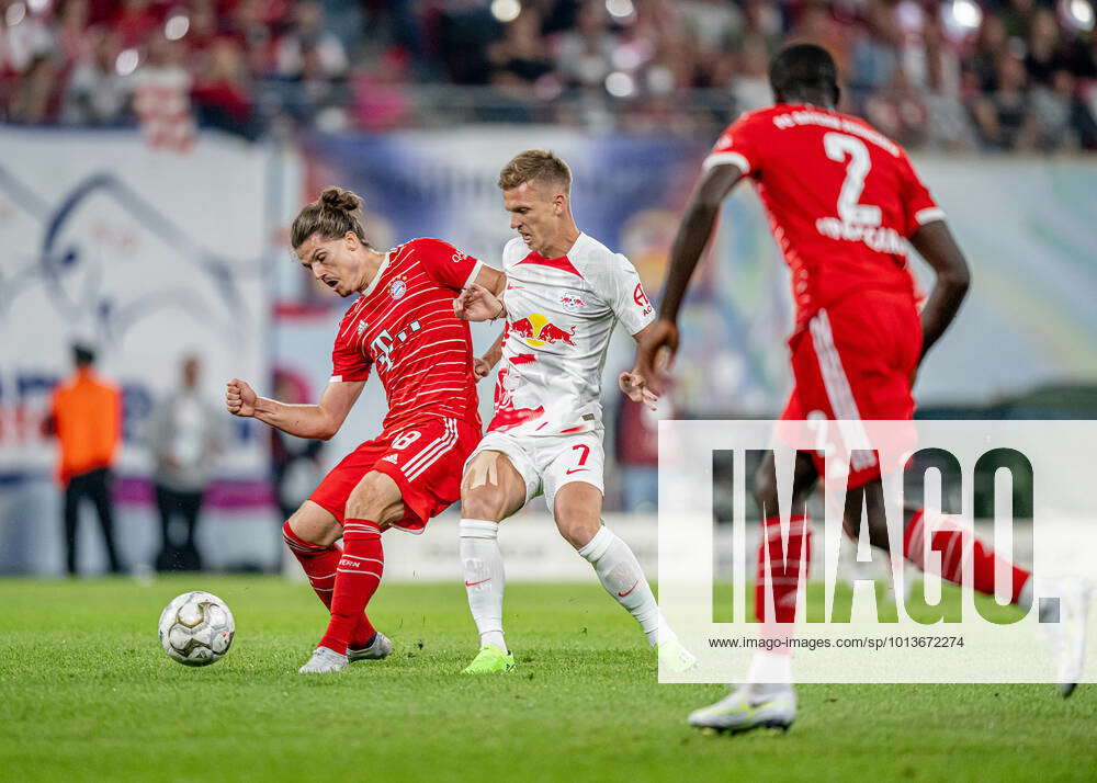 Leipzigs Dani Olmo Against Munichs Marcel Sabitzer Football DFL ...