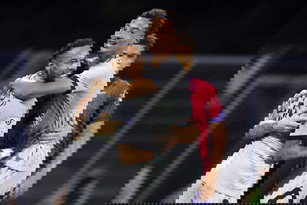 NEYMAR DA SILVA SANTOS JUNIOR, HUGO EKITIKE, Paris Saint Germain, Ligue 1 2022-23, Clermont Foot 63 vs PSG 0-5, 06 08 2022, Clermont Ferrand, Esultanza, Celebration LIGUE 1 2022-23 CLERMONT FOOT 63-PARIS SAINT GERMAIN 0-5