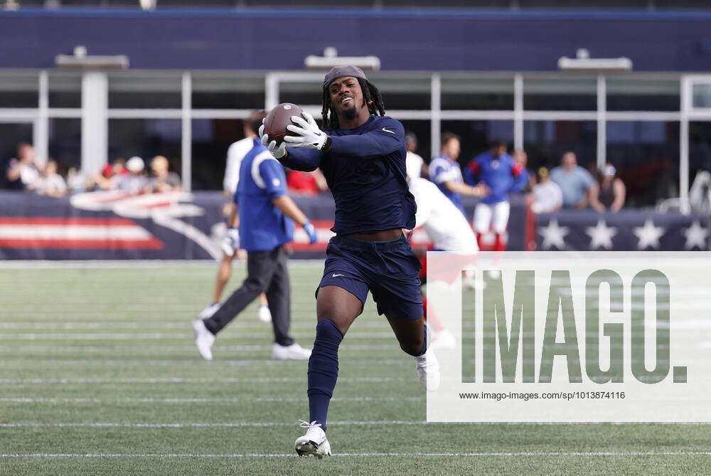 FOXBOROUGH, MA - AUGUST 11: New England Patriots wide receiver Kristian  Wilkerson (17) makes a catch