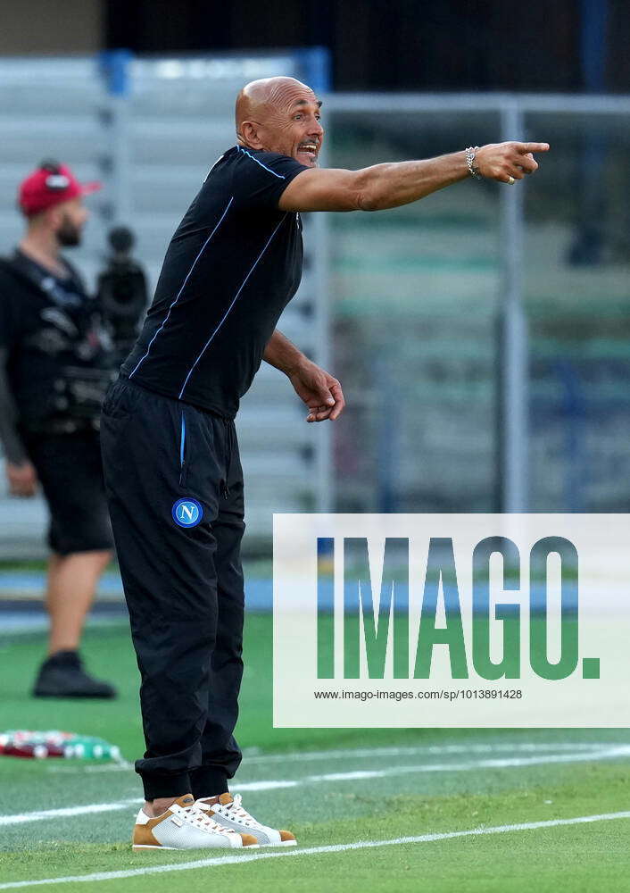 VERONA, ITALY - AUGUST 15: Luciano Spalletti Head Coach of SSC Napoli  reacts ,during the Serie A