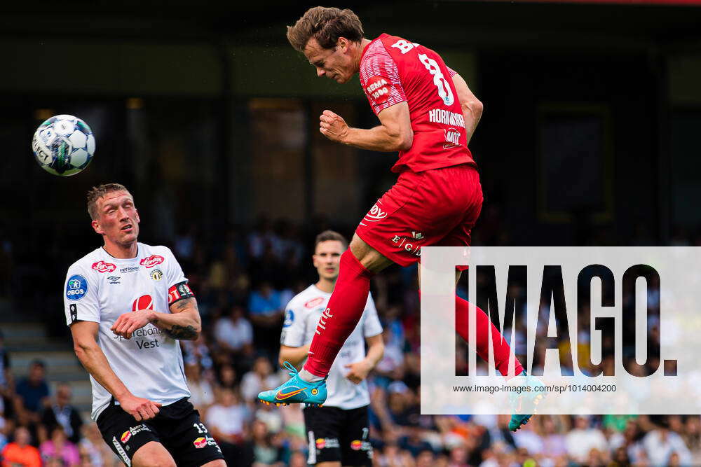 220820 Felix Horn Myhre of Brann missing a chance to score during the ...