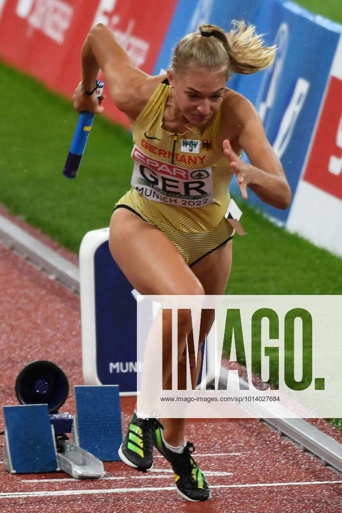 Athletics Thiel Luna Ger In The Womens 4x400m Relay At The European Championships In Munich On 7986