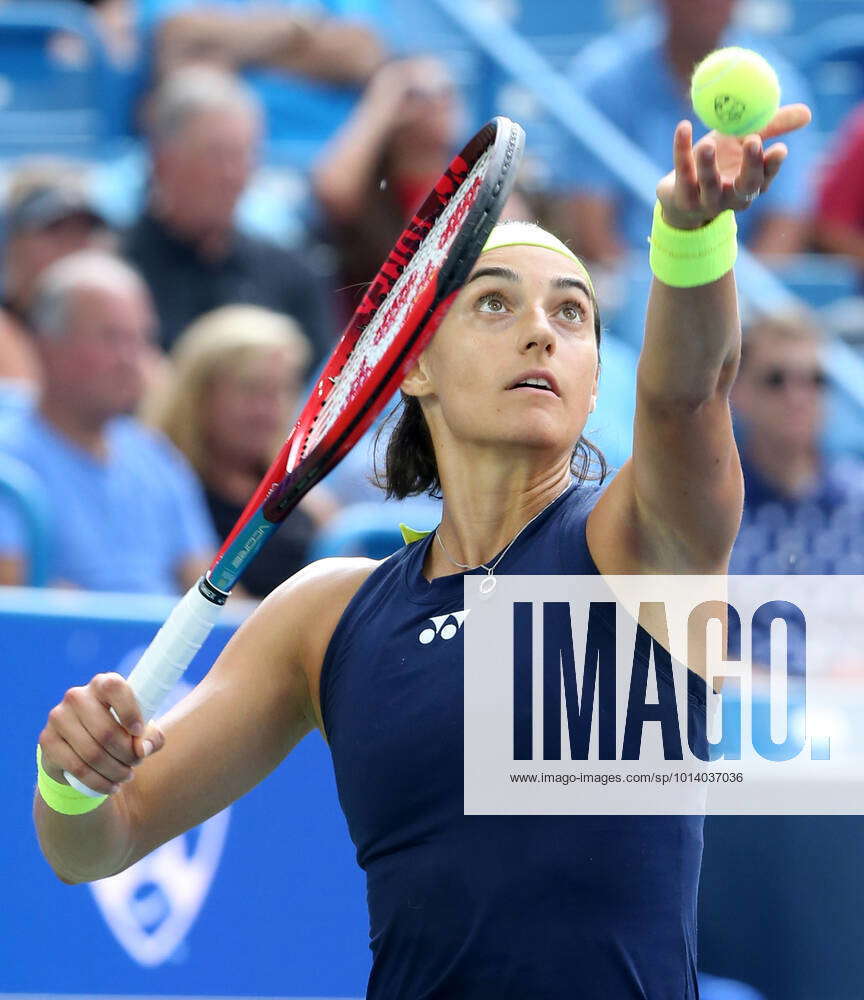 Caroline Garcia of France in action against Petra Kvitova of Czech ...