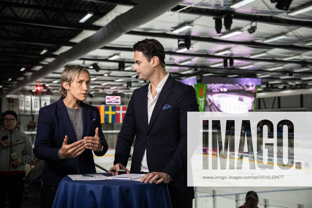 Merry Rooth Maria Rooth and Dusan Umicevic of Swedish broadcaster SVT during the ...