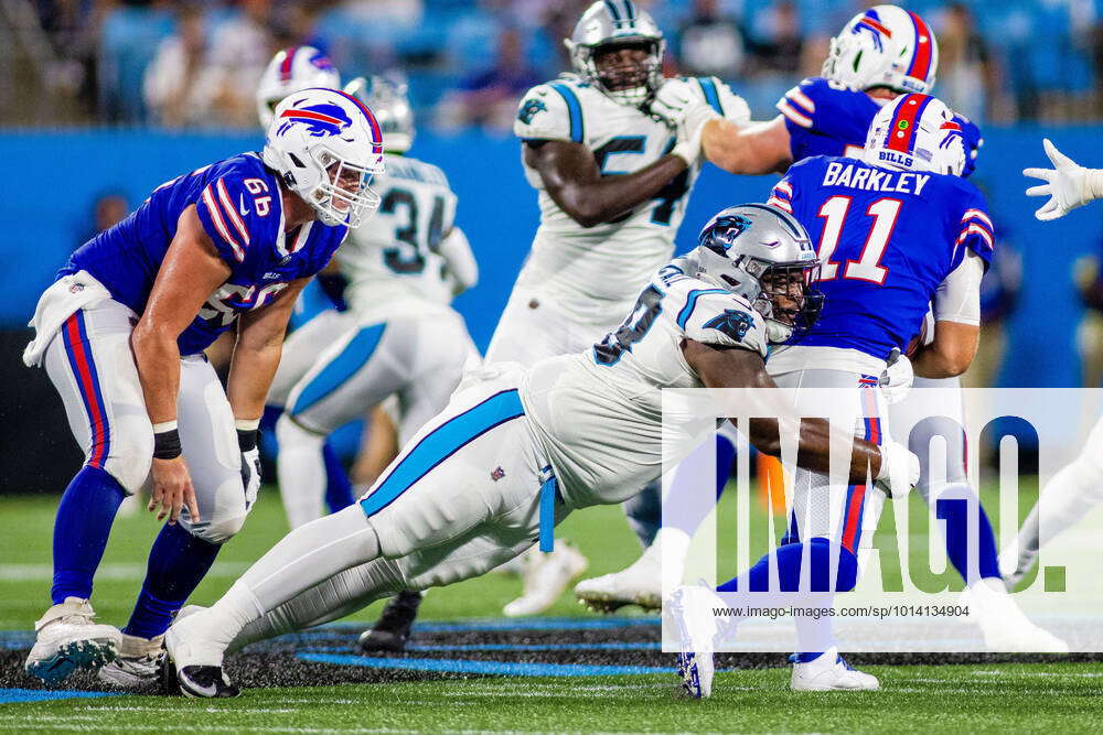 August 26, 2022: Carolina Panthers defensive tackle Marquan McCall (78)  sacks Buffalo Bills quarterb