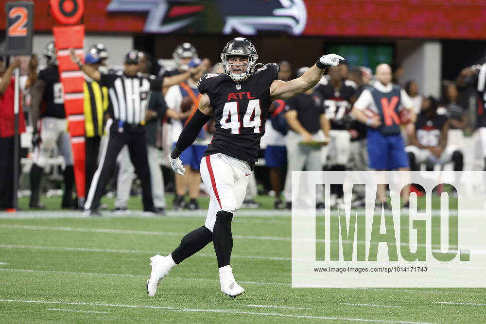 Atlanta Falcons linebacker Troy Andersen (44) runs during an NFL football  game against the Washington Commanders, Sunday, November 27, 2022 in  Landover. (AP Photo/Daniel Kucin Jr Stock Photo - Alamy