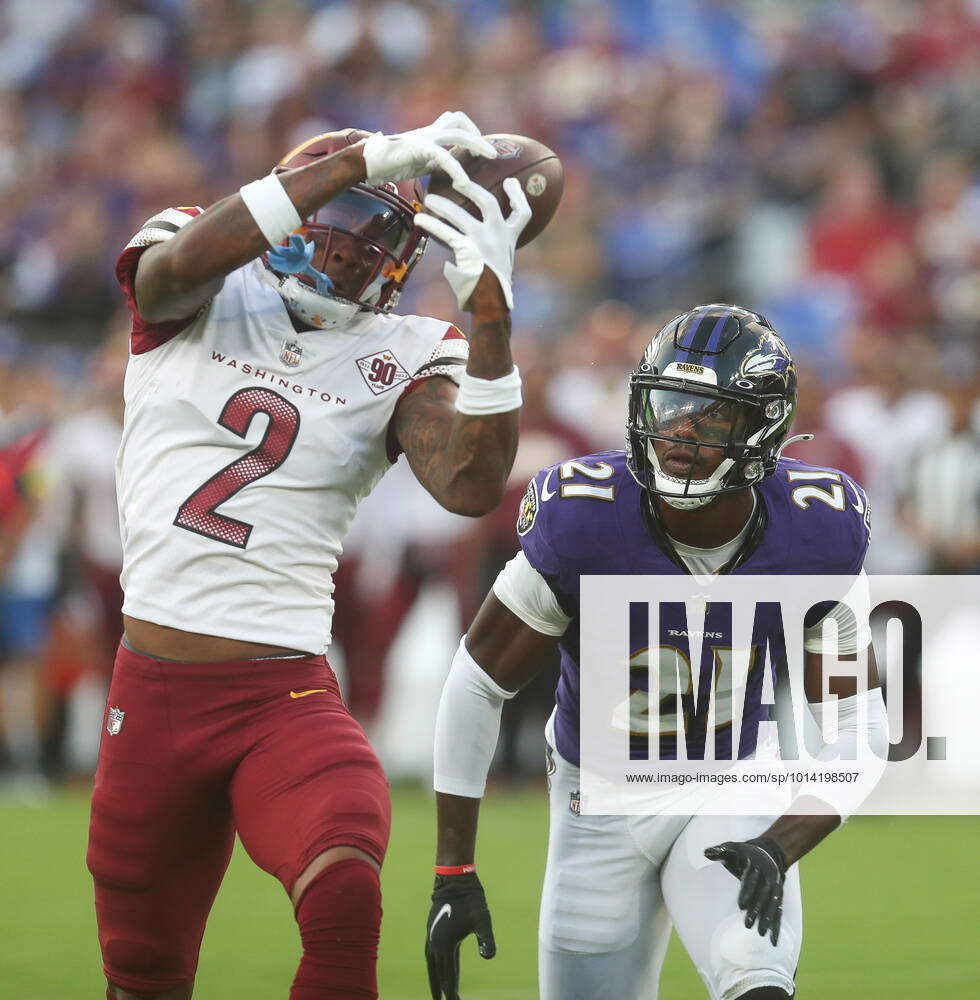 Washington Commanders WR Dyami Brown (2) catches a pass while