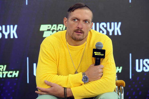 Boxen, PK Oleksandr Ussyk in Kiew World heavyweight champion Oleksandr ...