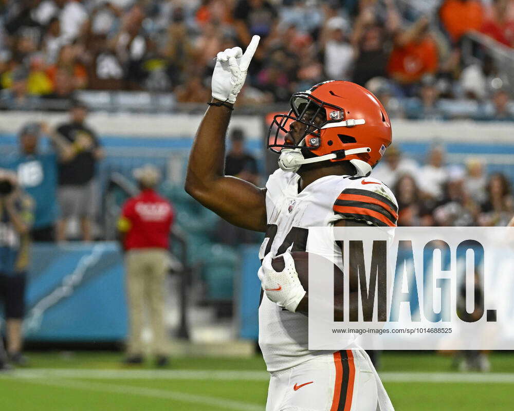 Browns Running Back Jerome Ford Points To The Sky After Scoring On A ...