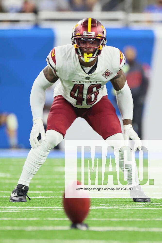 Washington Commanders linebacker Milo Eifler (46) celebrates after an NFL  football game against the Jacksonville Jaguars, Sunday, Sept. 11, 2022 in  Landover. (AP Photo/Daniel Kucin Jr Stock Photo - Alamy