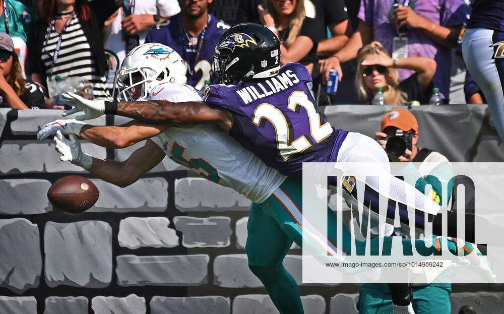 Baltimore Ravens cornerback Damarion Williams (22) in action during the  first half of a NFL football game against the Miami Dolphins, Sunday, Sept.  18, 2022, in Baltimore. (AP Photo/Terrance Williams Stock Photo - Alamy