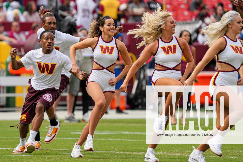 LANDOVER, MD - SEPTEMBER 25: Washington Commanders cheerleader