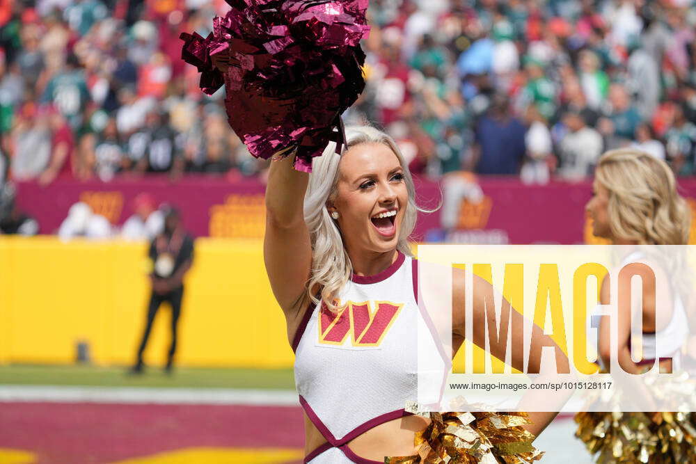 LANDOVER, MD - SEPTEMBER 25: Washington Commanders cheerleaders perform  during the game between the