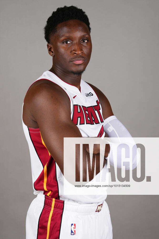 Sep Miami Fl Usa Miami Heat Guard Victor Oladipo Poses For A Photo During Nba