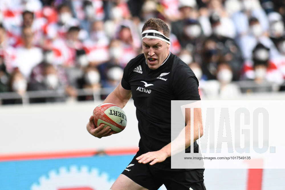 New Zealand s Brodie Retallick runs for scoring a try during the