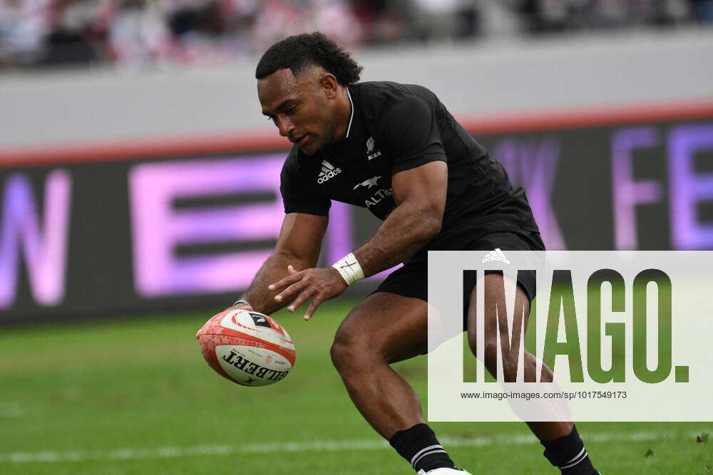 New Zealand s Sevu Reece scores a try during the rugby test match