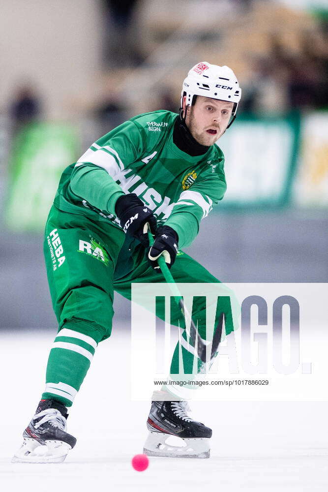 221101 Hammarbys Adam Gilljam during the bandy match in the Elitserien ...