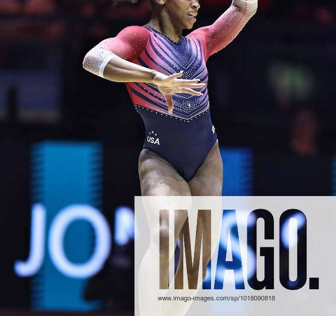 Shilese Jones, USA, during all around final at 2022 artistic gymnastics