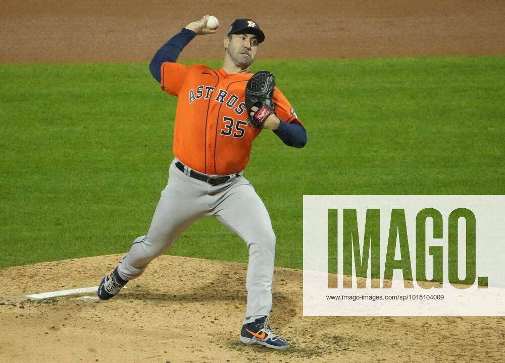 Houston Astros Starting Pitcher Justin Verlander Throws In The Sixth
