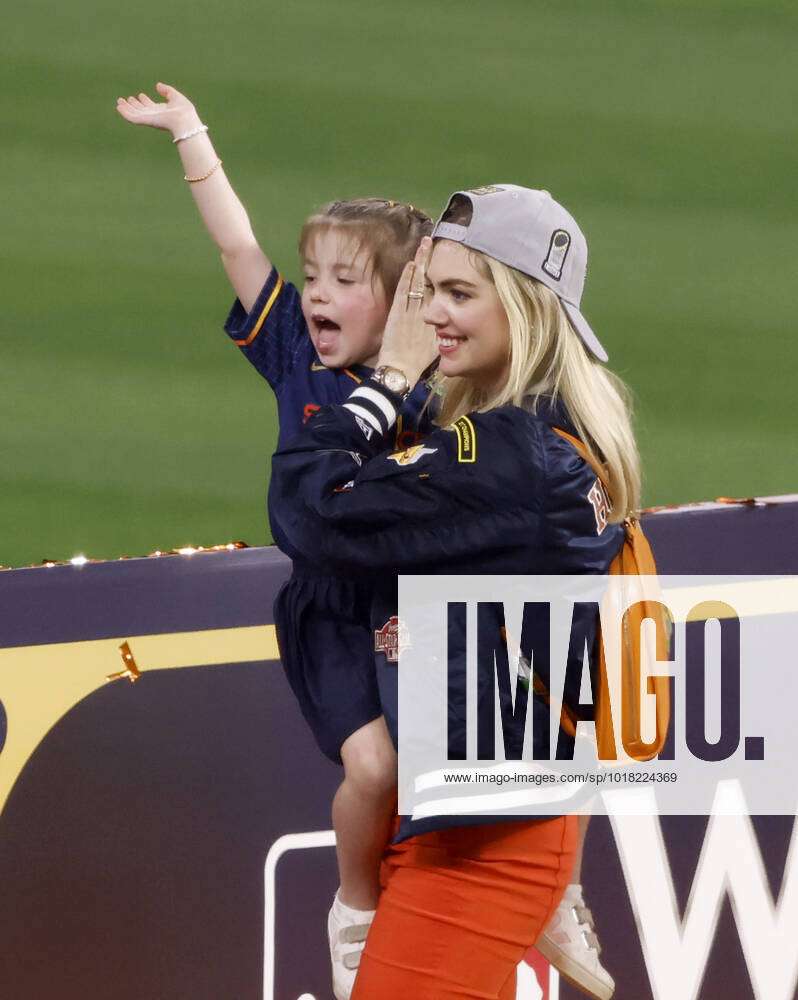 Kate Upton, wife of Houston Astros starting pitcher Justin Verlander, and  daughter Genevieve