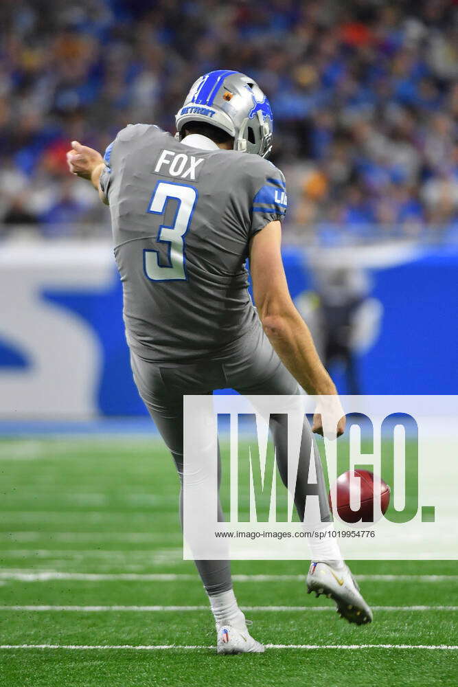 DETROIT, MI - NOVEMBER 24: Detroit Lions Punter (3) Jack Fox in action  during the game between