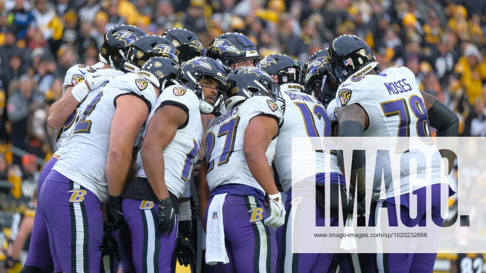 Pittsburgh, United States. 11th Dec, 2022. Baltimore Ravens running back  J.K. Dobbins (27) celebrates his touchdown in the first quarter against the  Pittsburgh Steelers at Acrisure Stadium on Sunday, December 11, 2022