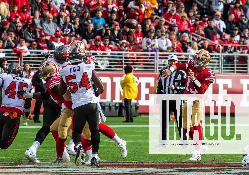 SANTA CLARA, CA - DECEMBER 11: San Francisco 49ers quarterback Brock Purdy  (13) throws a pass in