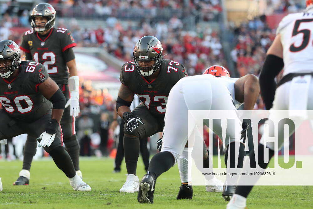 TAMPA, FL - DECEMBER 18: Tampa Bay Buccaneers offensive lineman Brandon  Walton (73) sets up to pass