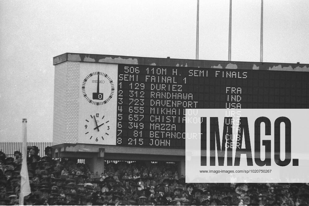 110 metres hurdles Olympics A competitor falls during heat one of the